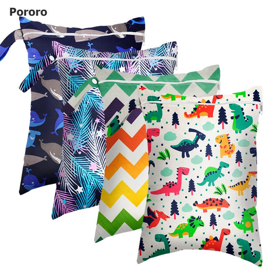 Pororo Baby Diaper Bag Waterproof Cloth Nappy Storage Bags Wet Bag Size 30*40cm PUL Printed Single Pocket Mommy Bag